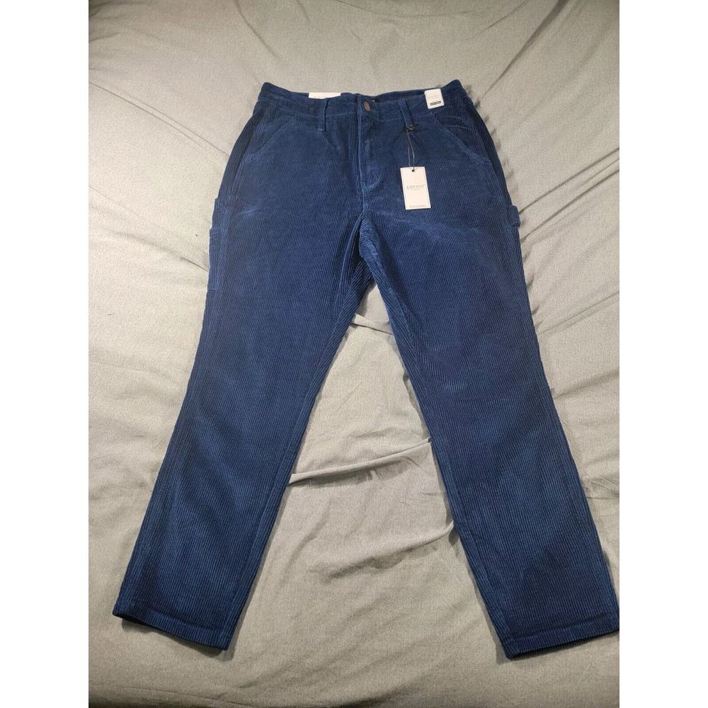 JUDY BLUE High Waist Corduroy Ankle Pants Slim Fit Blue Utility Carpenter sz 29